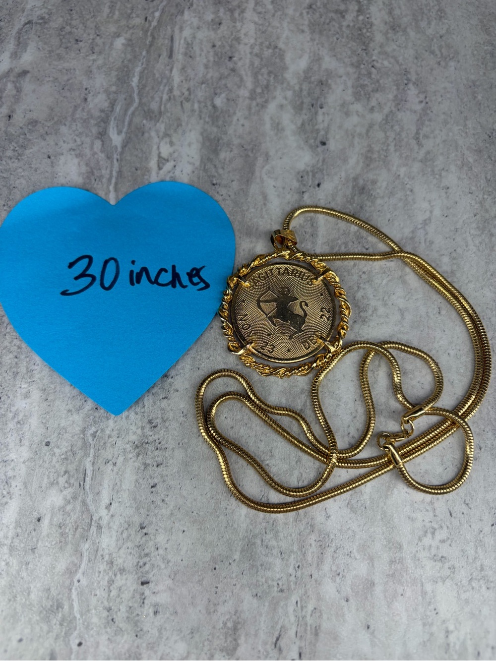 Vintage Sagittarius Medallion Necklace Gold Tone Horoscope Astrology Zodiac Sign - Picture 3 of 3